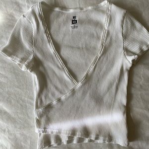 Me to We Pacsun Ballet white tshirt with lace trim